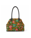 (SHBLDB-BLK-MP) Black Leather Doctor Bag Mini Peony