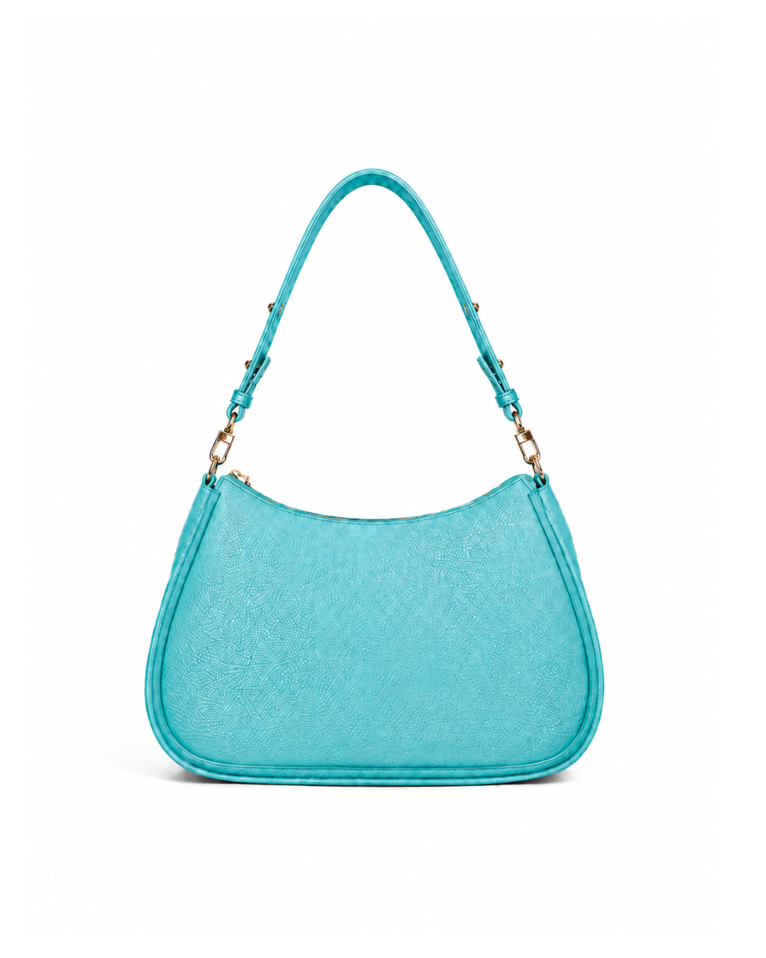 (SHBLSB-PF-TUR) Turquoise Peony Flower Leather Shoulder Bag