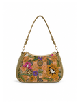 (SHBLSB-PF-BEI) Beige Peony Flower Leather Shoulder Bag