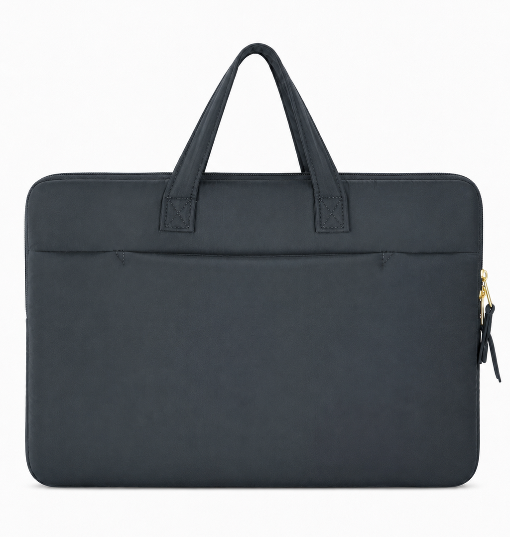 (LTBPELB-GF-BLK) Black Puffer Goldfish Embroidery Laptop Bag