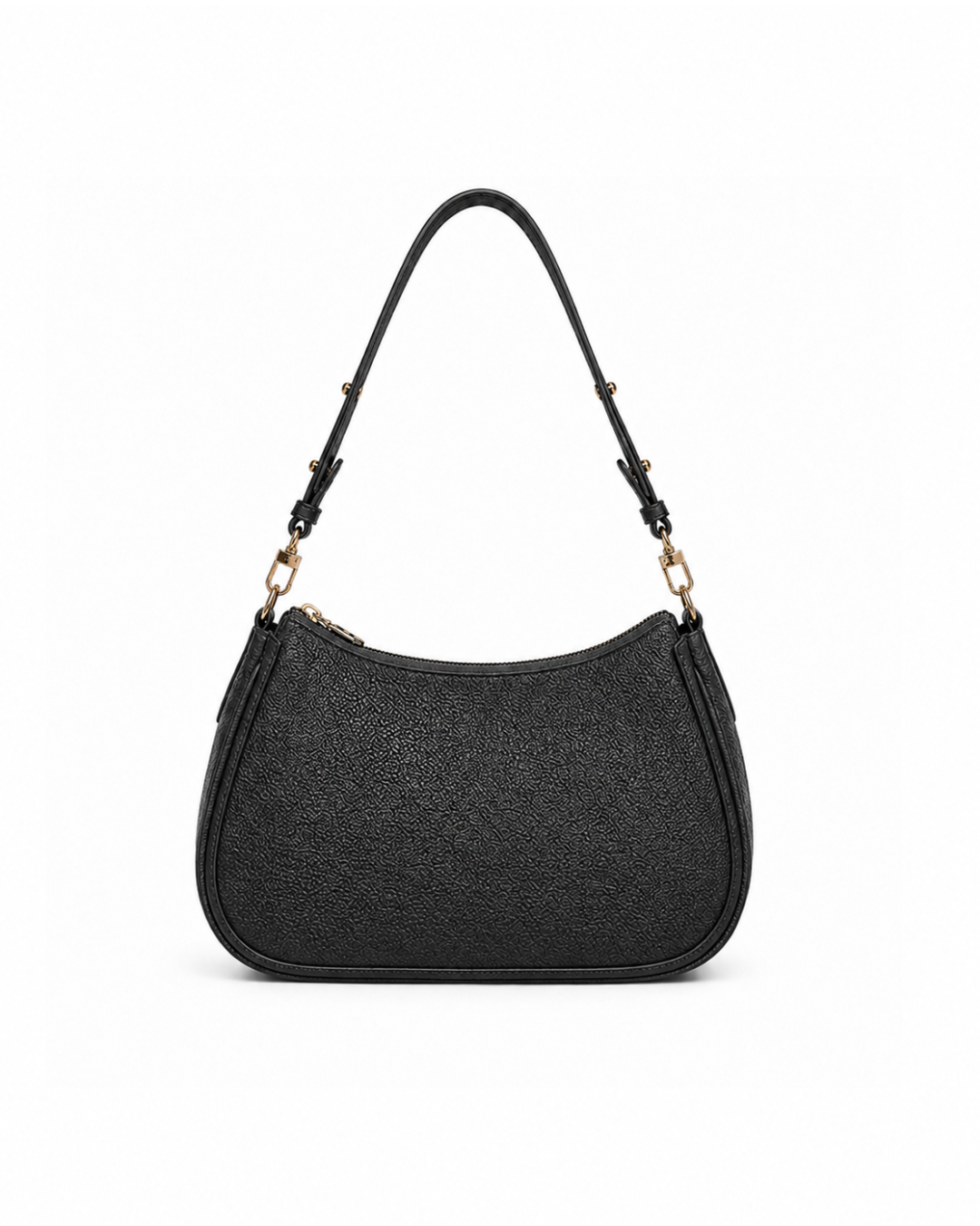 (SHBLSB-PT-BLK) Black Uniform Peranakan Tiles Leather Shoulder Bag