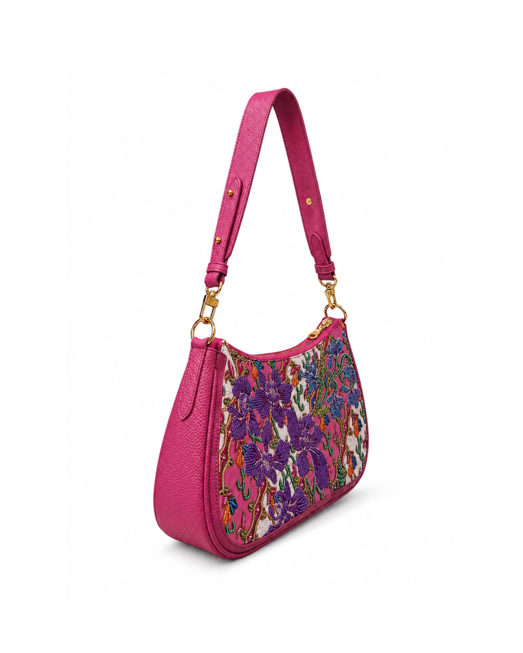 (SHBLSB-ORPURBLU-PNK) Purple Blue Orchid Pink Leather Shoulder Bag