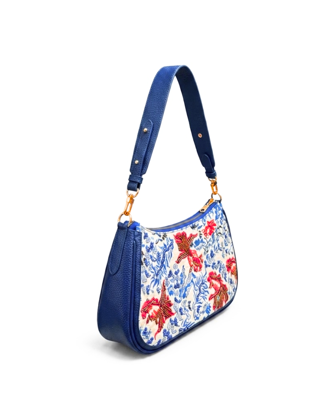 (SHBLSB-GF-BLU) Blue Goldfish Leather Shoulder Bag