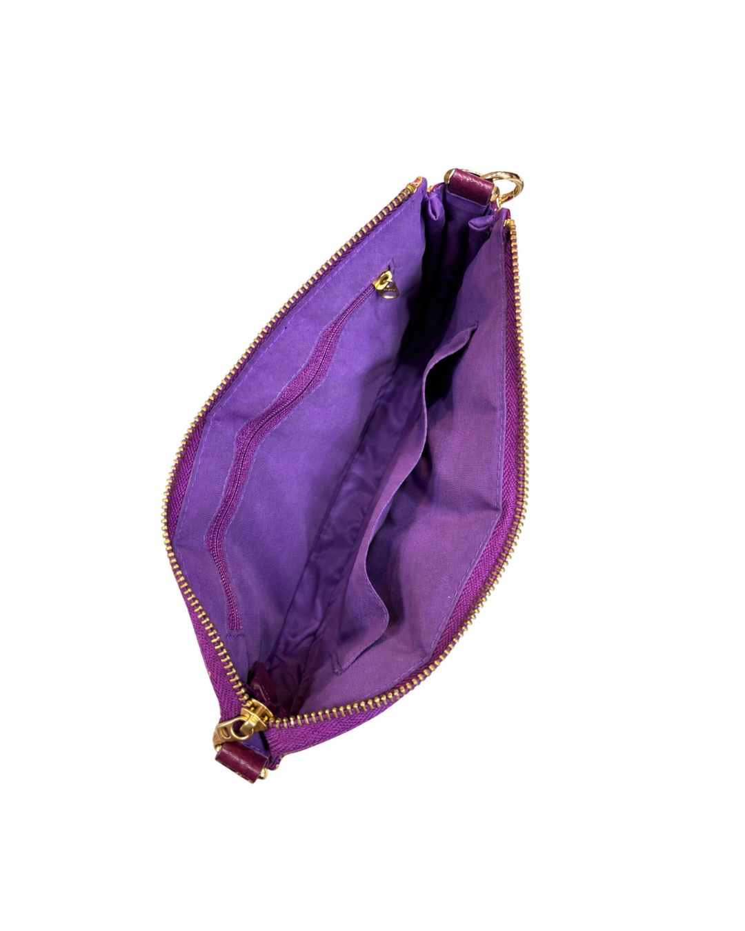 (SHBMLPB-ORYLWBLU-PUR) Yellow Blue Orchid Purple Medium Leather Pochette Bag
