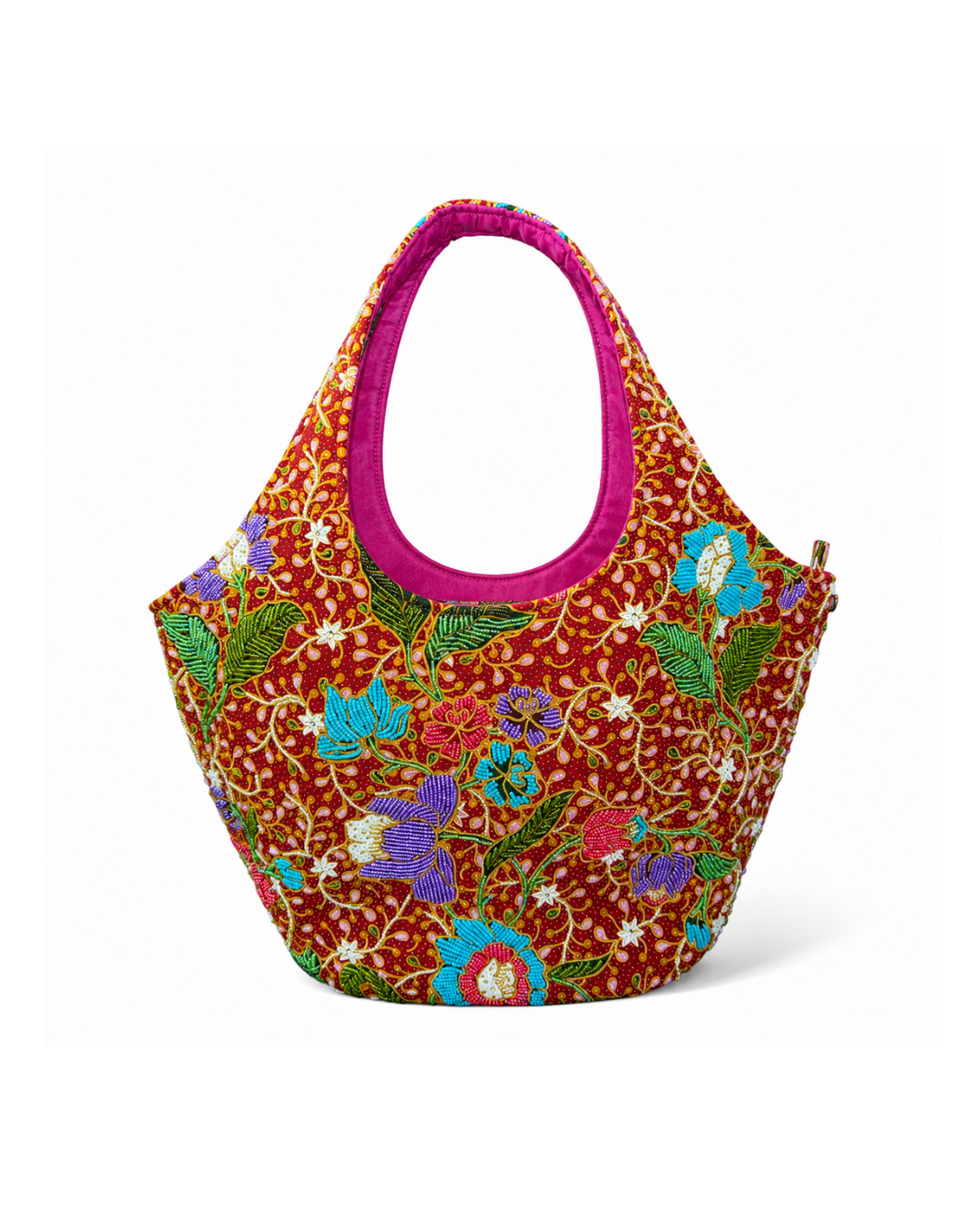 (TTCOTB-PF-PNK) Pink Peony Flower Oval Tote Bag