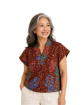 (TKB-OR-MAR) Maroon Orchid Kimono Blouse
