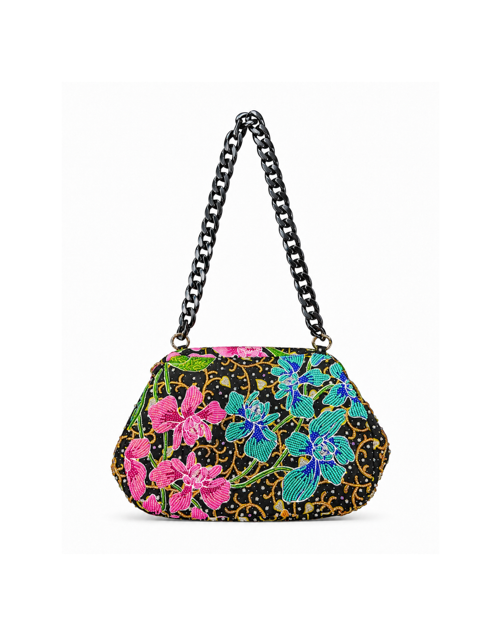 (SHBSRDB-OR-BLK) Black Orchid Small Round Doctor Bag