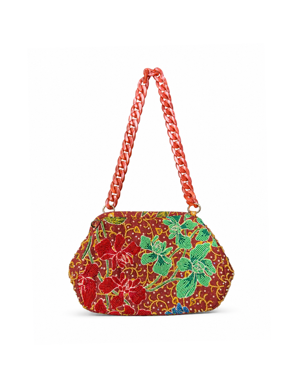 (SHBSRDB-OR-MAR) Maroon Orchid Small Round Doctor Bag