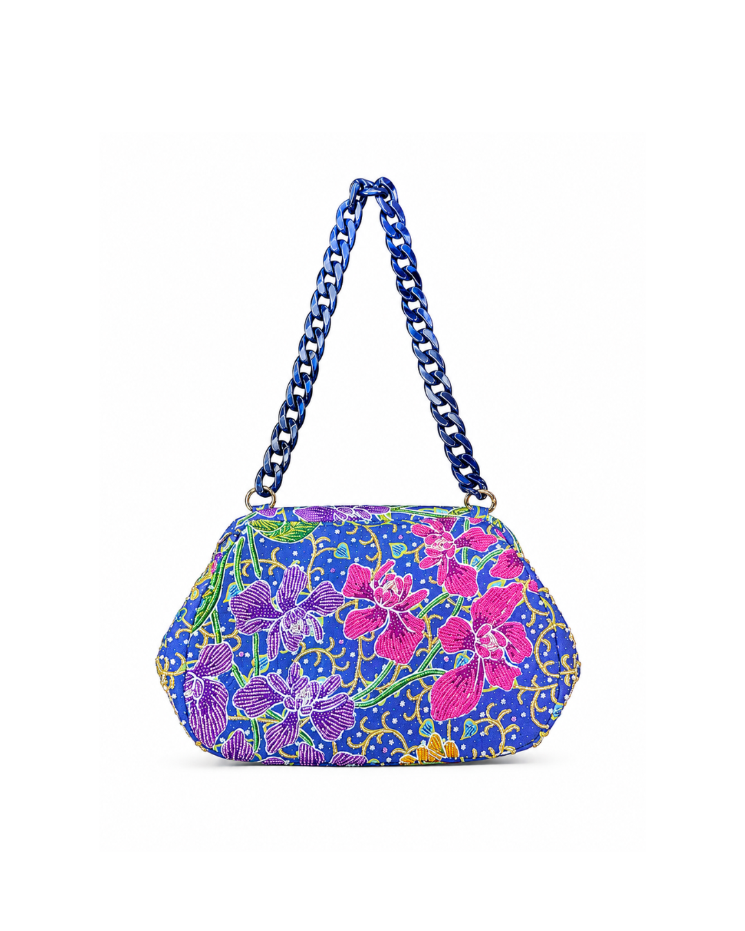 (SHBSRDB-OR-BLU) Blue Orchid Small Round Doctor Bag