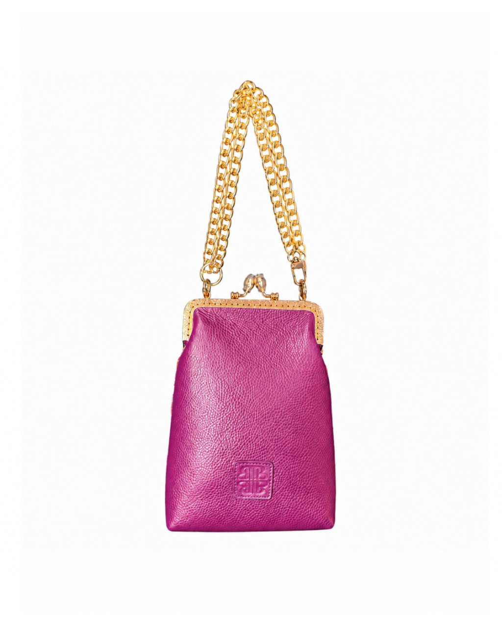 (KSLHP-OR-PUR) Purple Orchid Leather Handphone Kisslock Bag