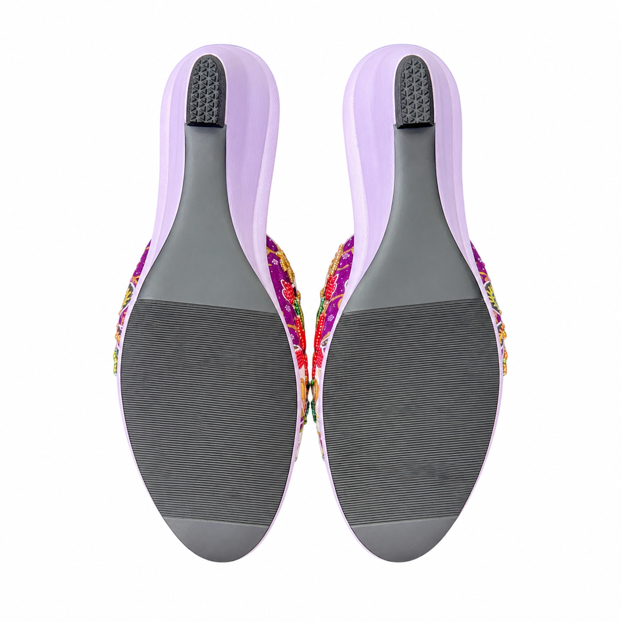 (WPUR-ORYLWRED) Purple Wedges - Yellow Red Beaded Orchid