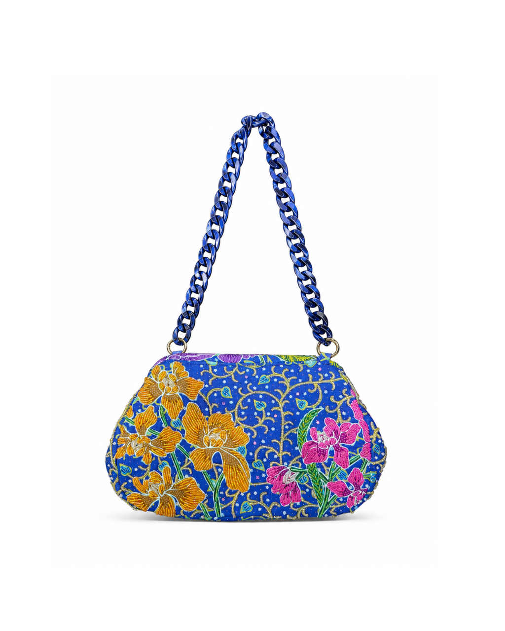 (SHBSRDB-OR-BLU) Blue Orchid Small Round Doctor Bag