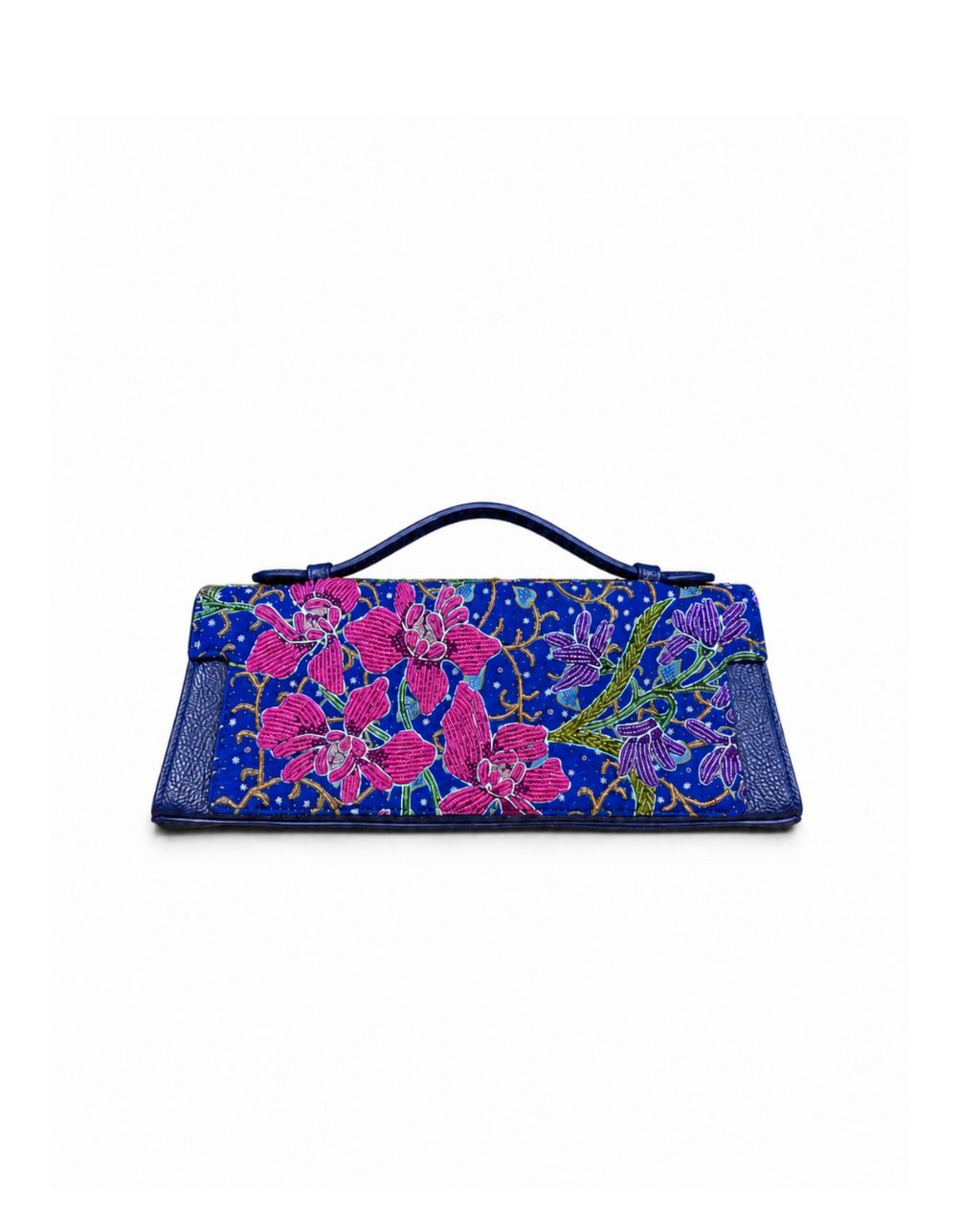 (TTCLTB-OR-BLU) Blue Orchid Leather Trapeze Bag