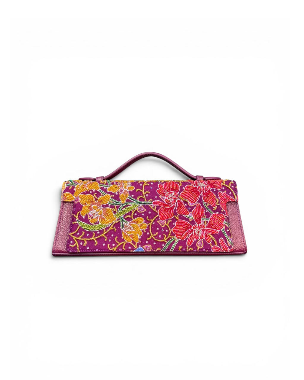 (TTCLTB-OR-PUR) Purple Orchid Leather Trapeze Bag