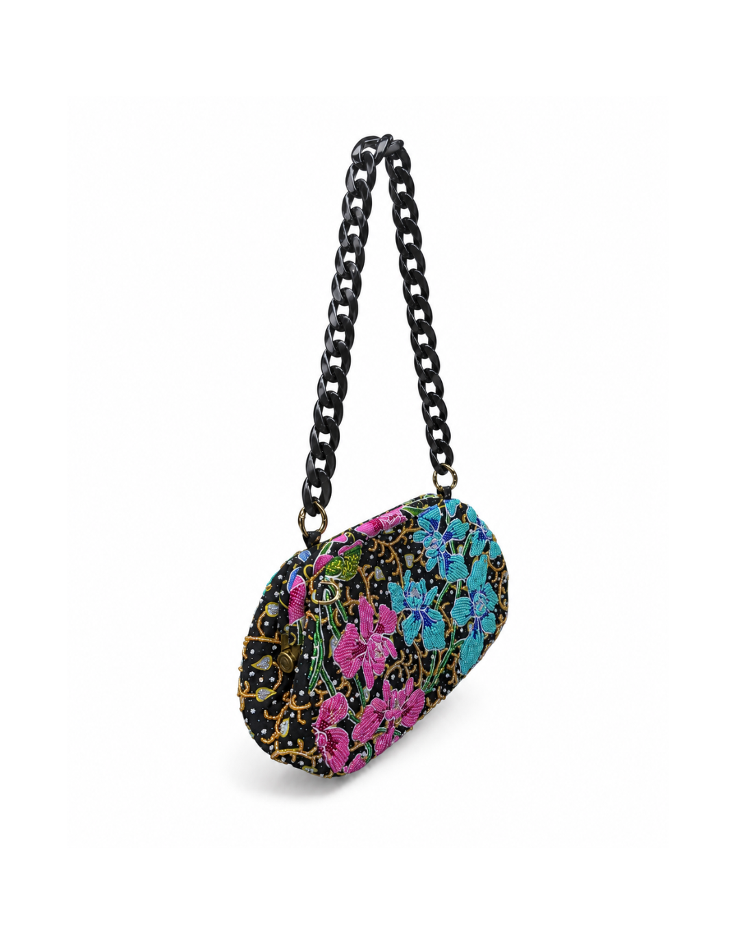 (SHBSRDB-OR-BLK) Black Orchid Small Round Doctor Bag
