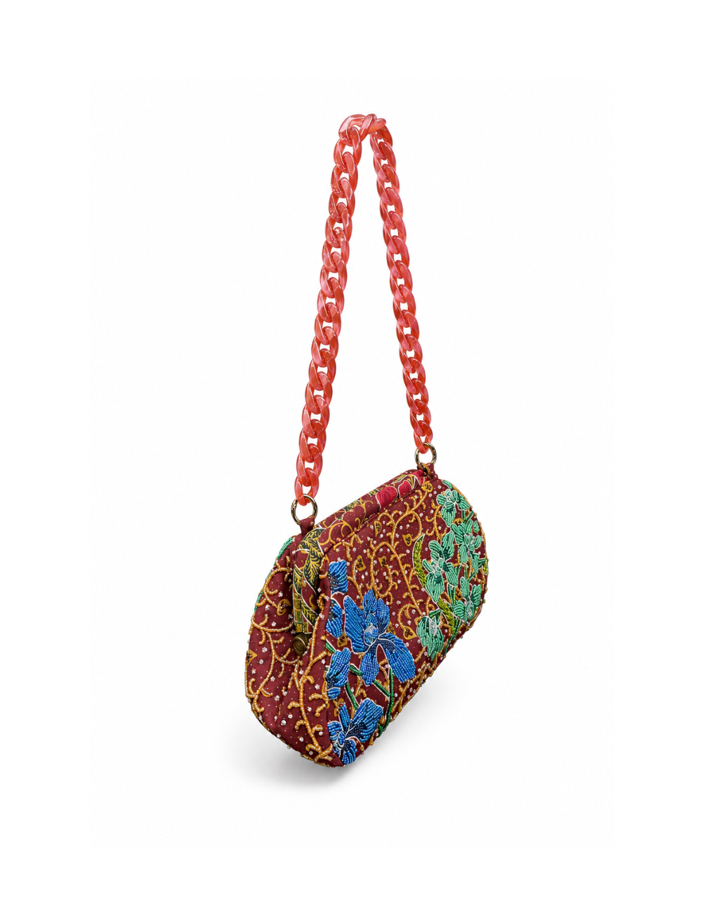 (SHBSRDB-OR-MAR) Maroon Orchid Small Round Doctor Bag