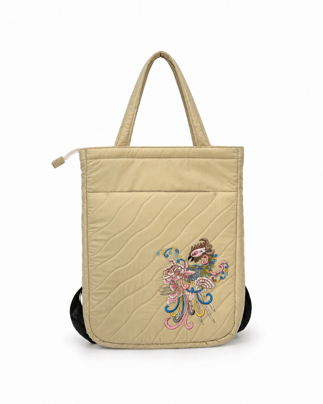 (LTBPELBP-PH-KHK) Khaki Puffer Phoenix Embroidery Laptop Backpack