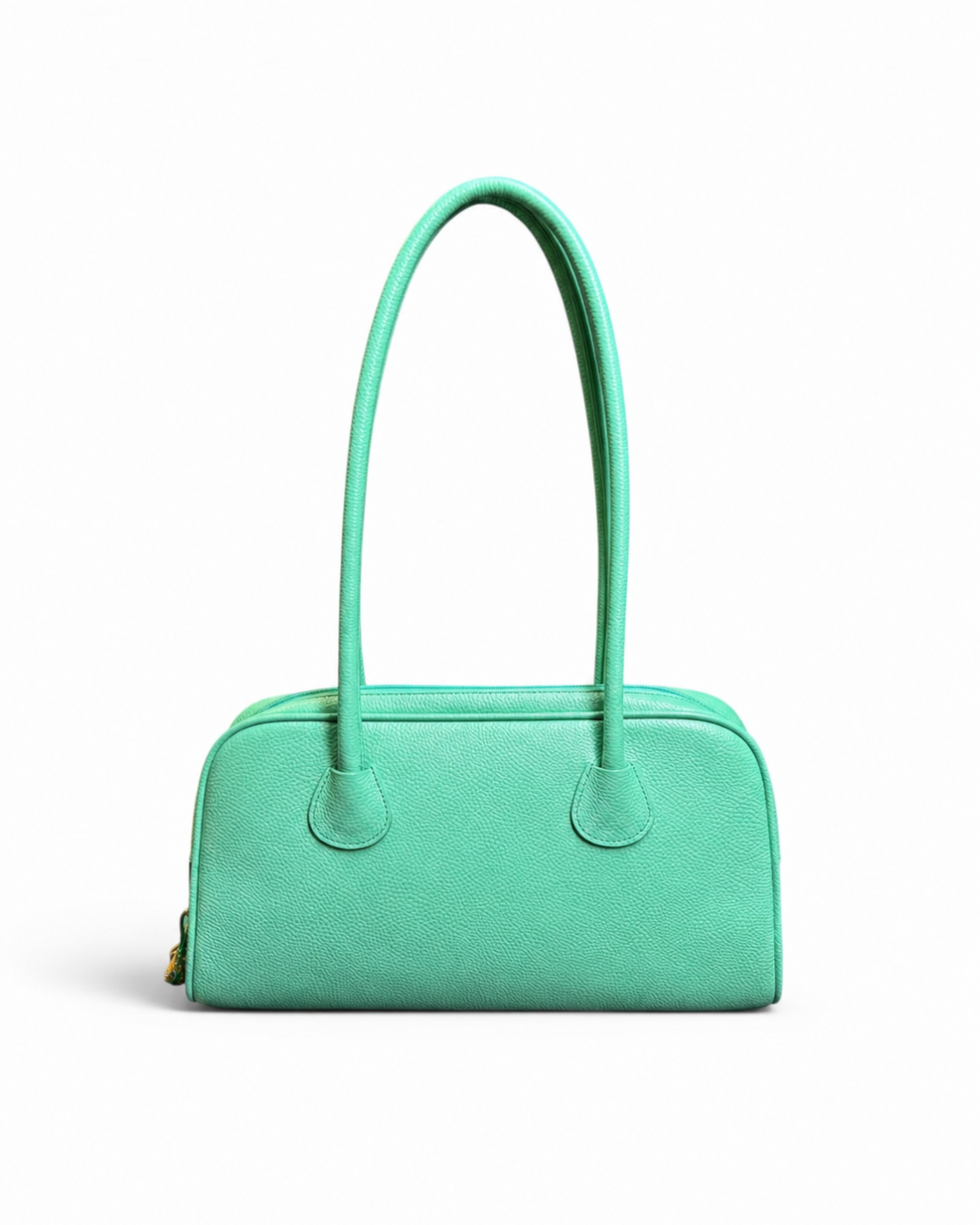 Turquoise Leather Boston Bag