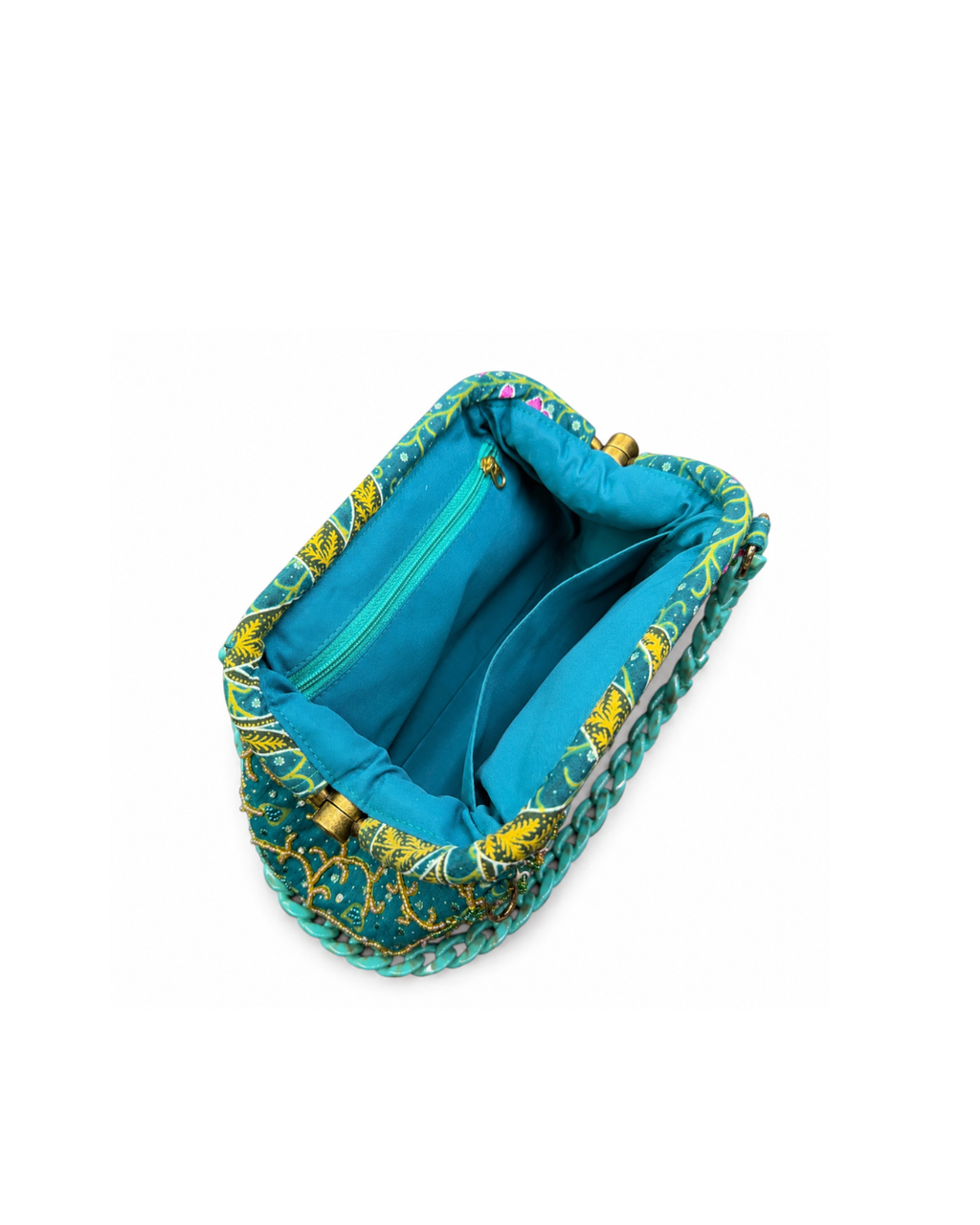 (SHBSRDB-OR-TUR) Turquoise Orchid Small Round Doctor Bag