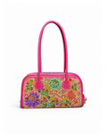 Pink Leather Boston Bag