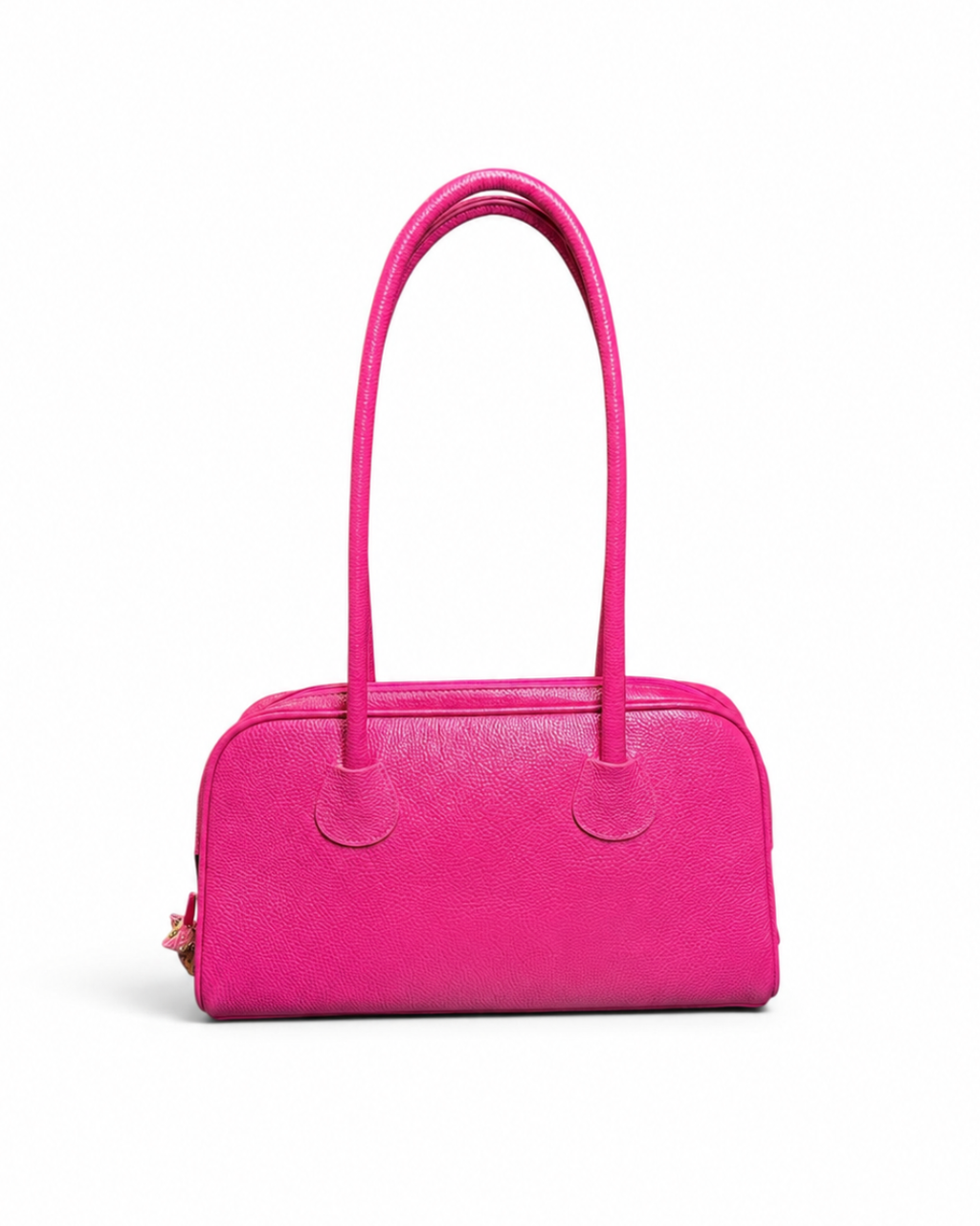 Pink Leather Boston Bag