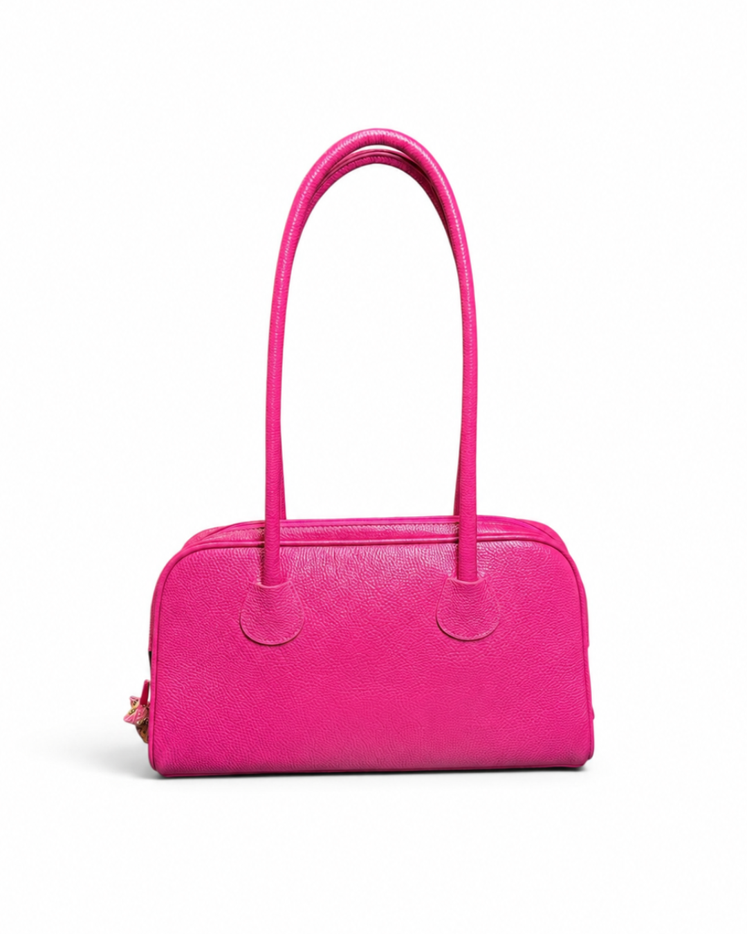 Pink Leather Boston Bag