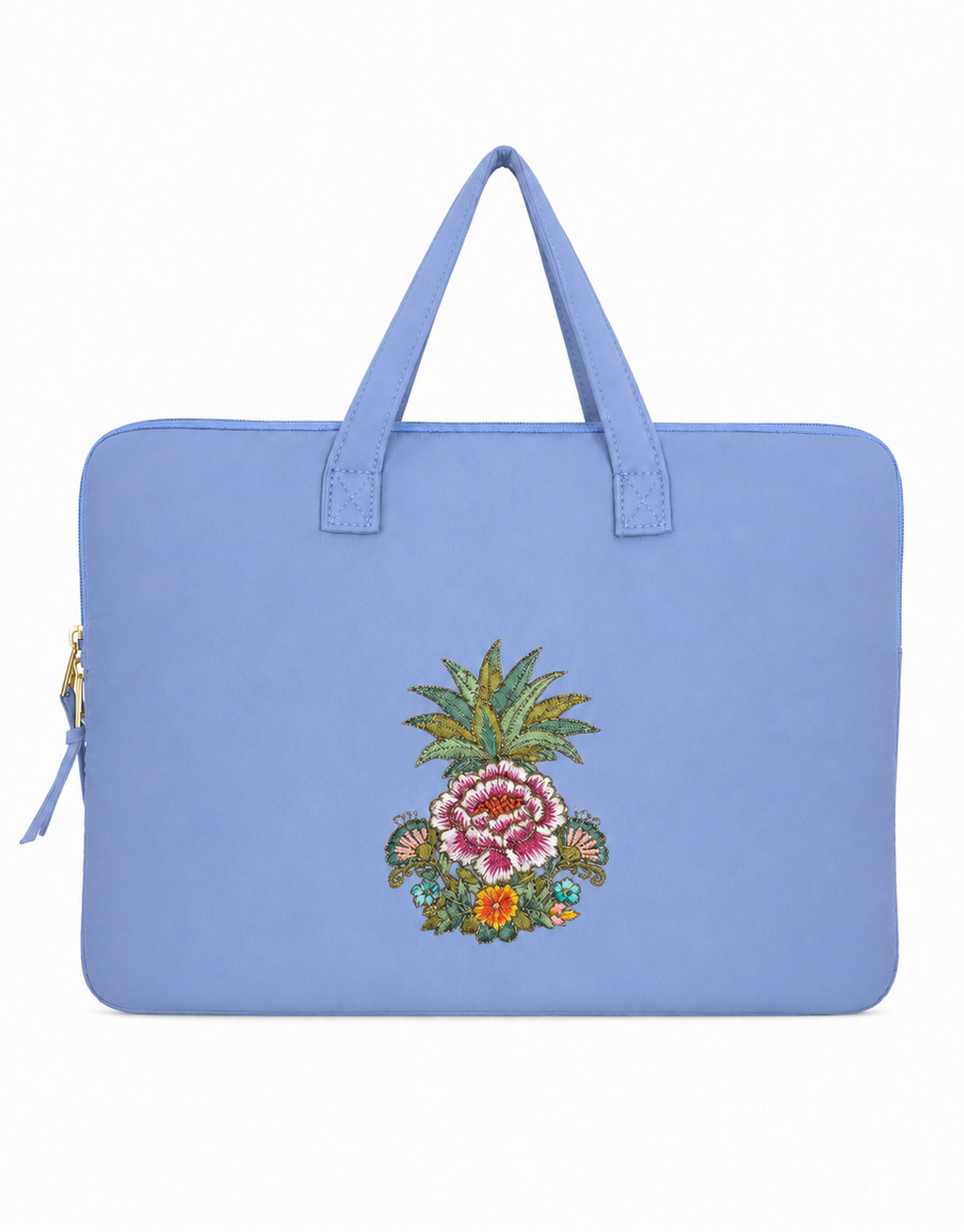 (LTBPELB-PP-LBL) Light Blue Puffer Pineapple Peony Laptop Bag