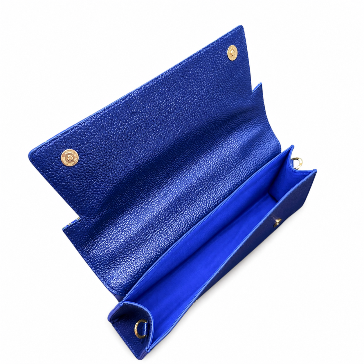 (TTCLTB-ORPNKPUR-BLU) Pink Purple Orchid Blue Leather Trapeze Bag