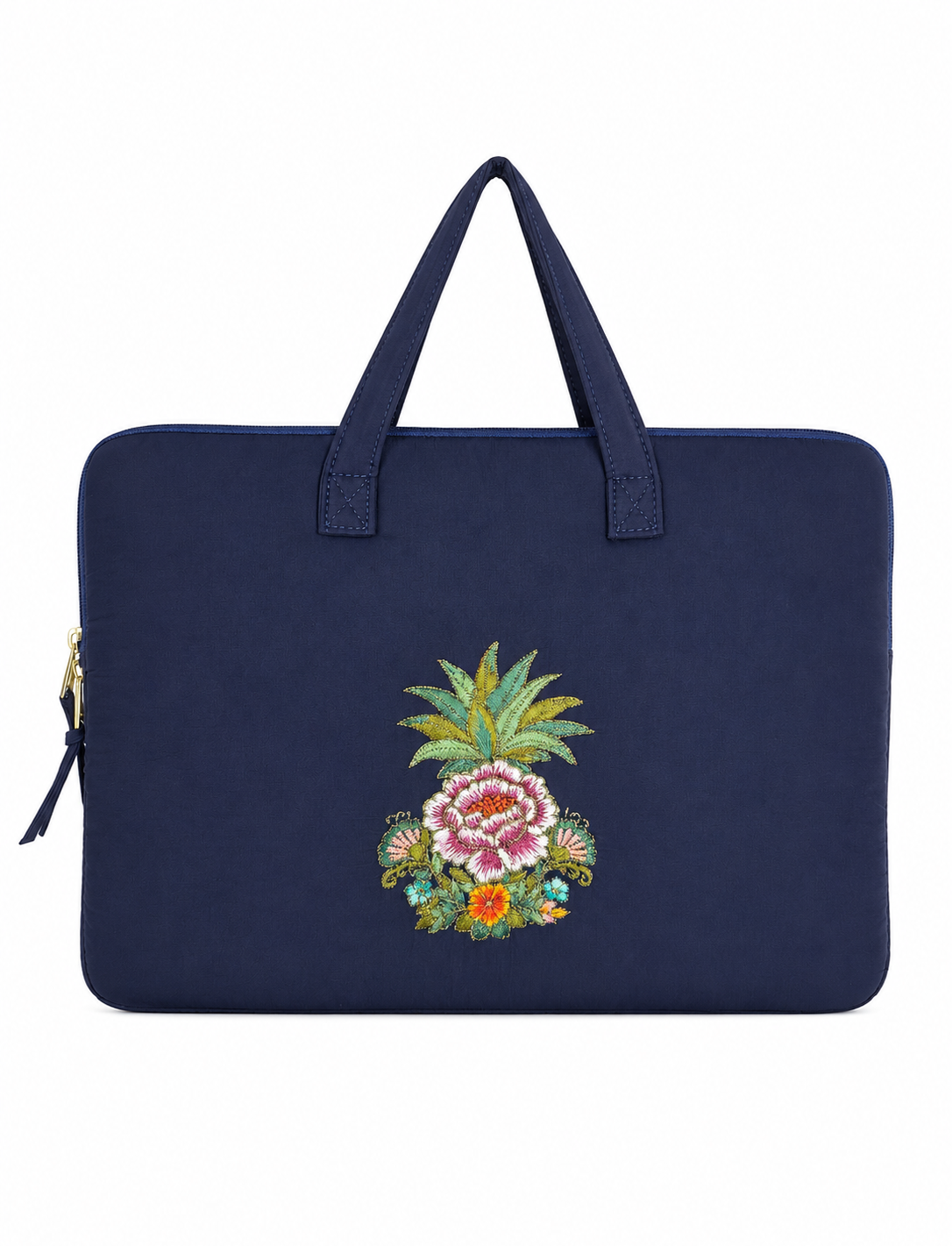 (LTBPELB-PP-BLU) Blue Puffer Pineapple Peony Laptop Bag