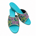 (WTUR-ORPUR) Turquoise Wedges - Purple Beaded Orchid