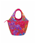 (TTCRTB-ORPURORG-PNK) Purple Orange Orchid Pink Round Tote Bag