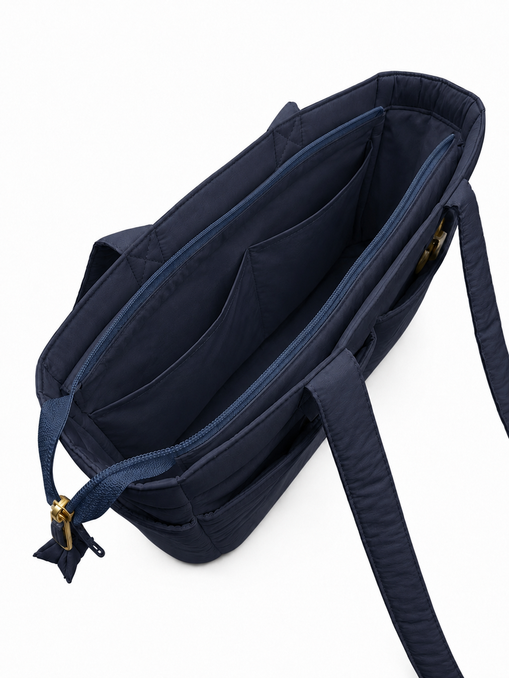(TTCPEBB-FF-BLU) Blue Puffer Flower Fish Embroidery Boston Bag