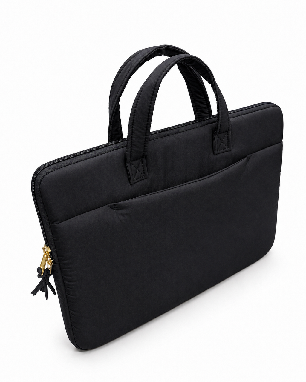 (LTBPELB-GF-BLK) Black Puffer Goldfish Embroidery Laptop Bag
