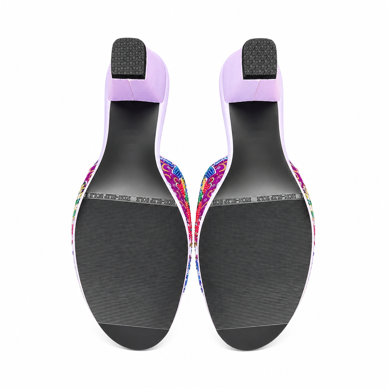(HPUR-ORBLURED) Purple Heels - Blue Red Beaded Orchid