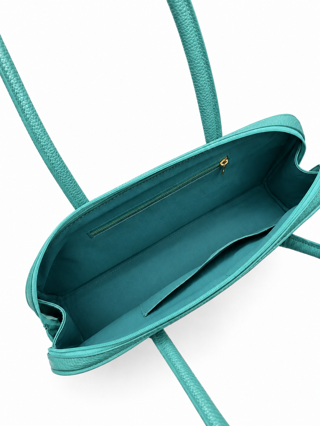 (TTCLBB-PF-TUR) Turquoise Flower Leather Boston Bag