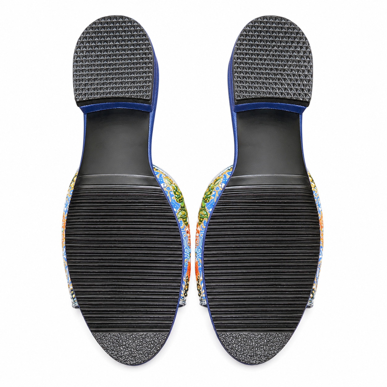 (FBLU-FLOT) Blue Flats - Turquoise Beaded Flower