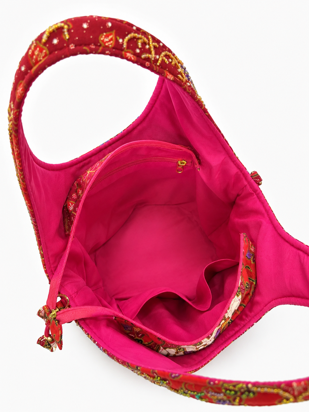 (TTCRTB-ORBLUPUR-RED) Blue Purple Orchid Red Round Tote Bag