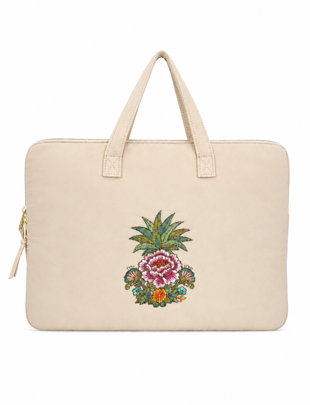 (LTBPELB-PP-CRM) Cream Puffer Pineapple Peony Laptop Bag