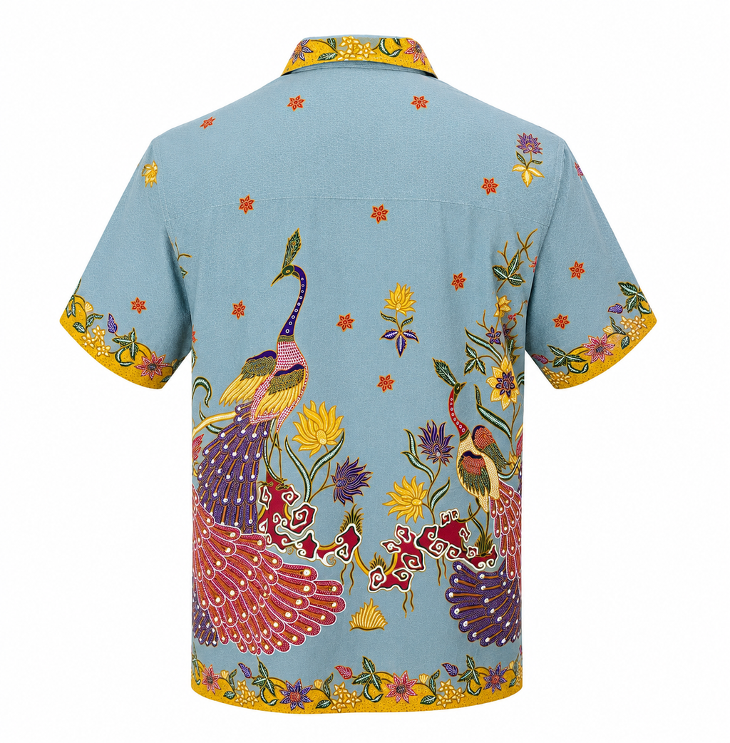 (SSPC-PE-SAG) Short Sleeve Pointed Collar Sage Peacock Shirt
