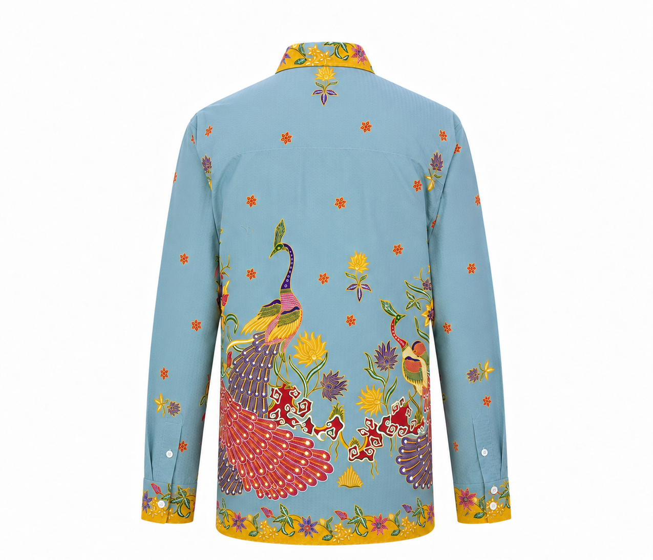 (LSPC-PE-SAG) Long Sleeve Pointed Collar Sage Peacock Shirt