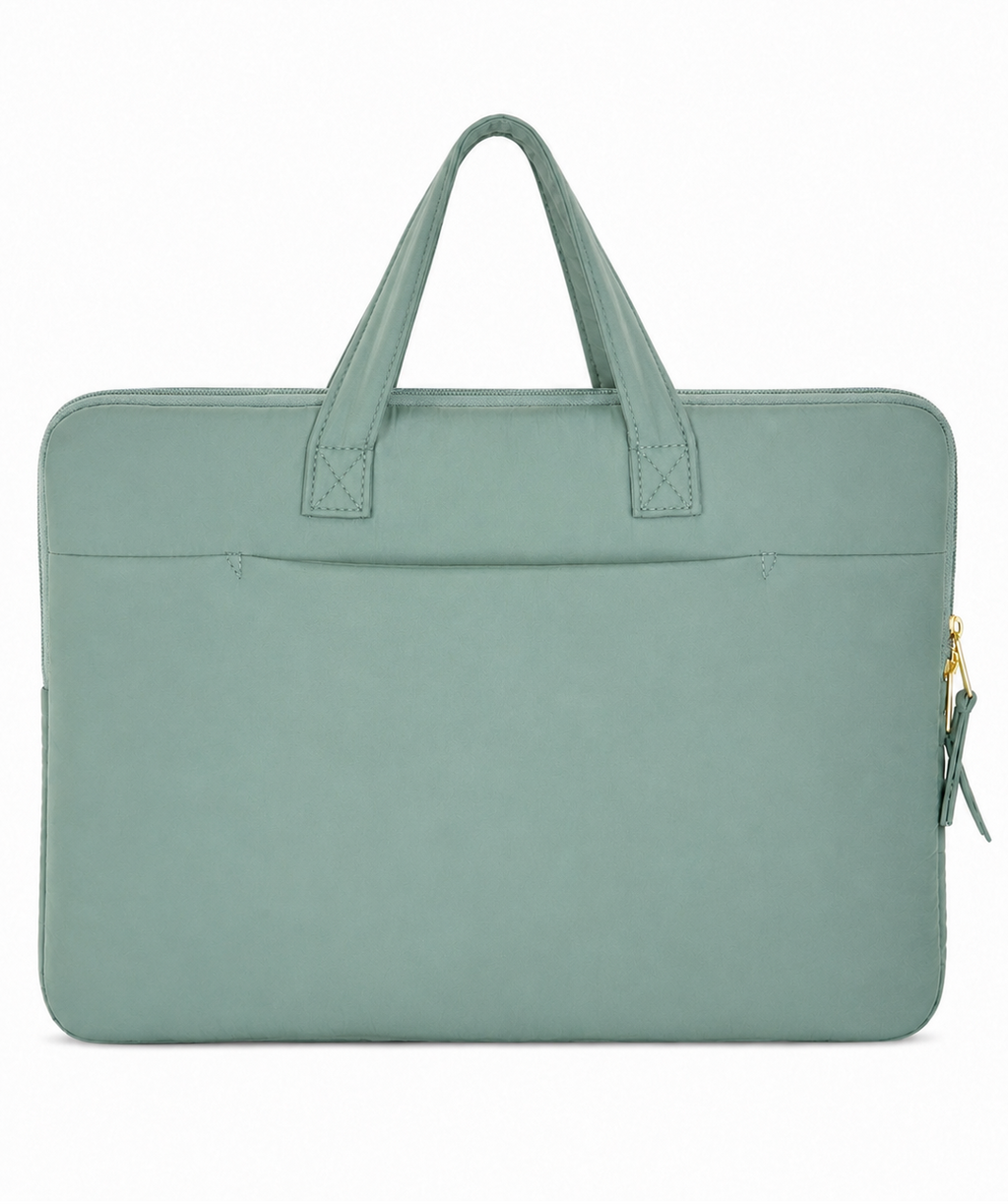 (LTBPELB-PP-GRN) Green Puffer Pineapple Peony Laptop Bag