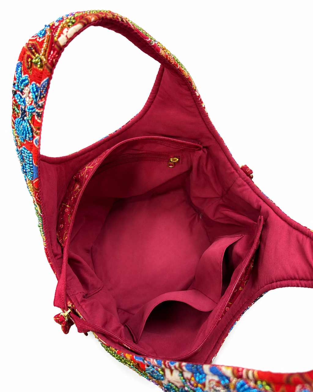 (TTCRTB-OR-MAR) Maroon Orchid Round Tote Bag