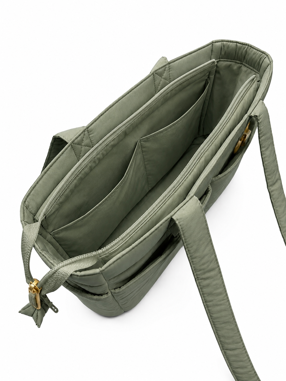 (TTCPEBB-PF-GRN) Green Puffer Peony Flower Embroidery Boston Bag