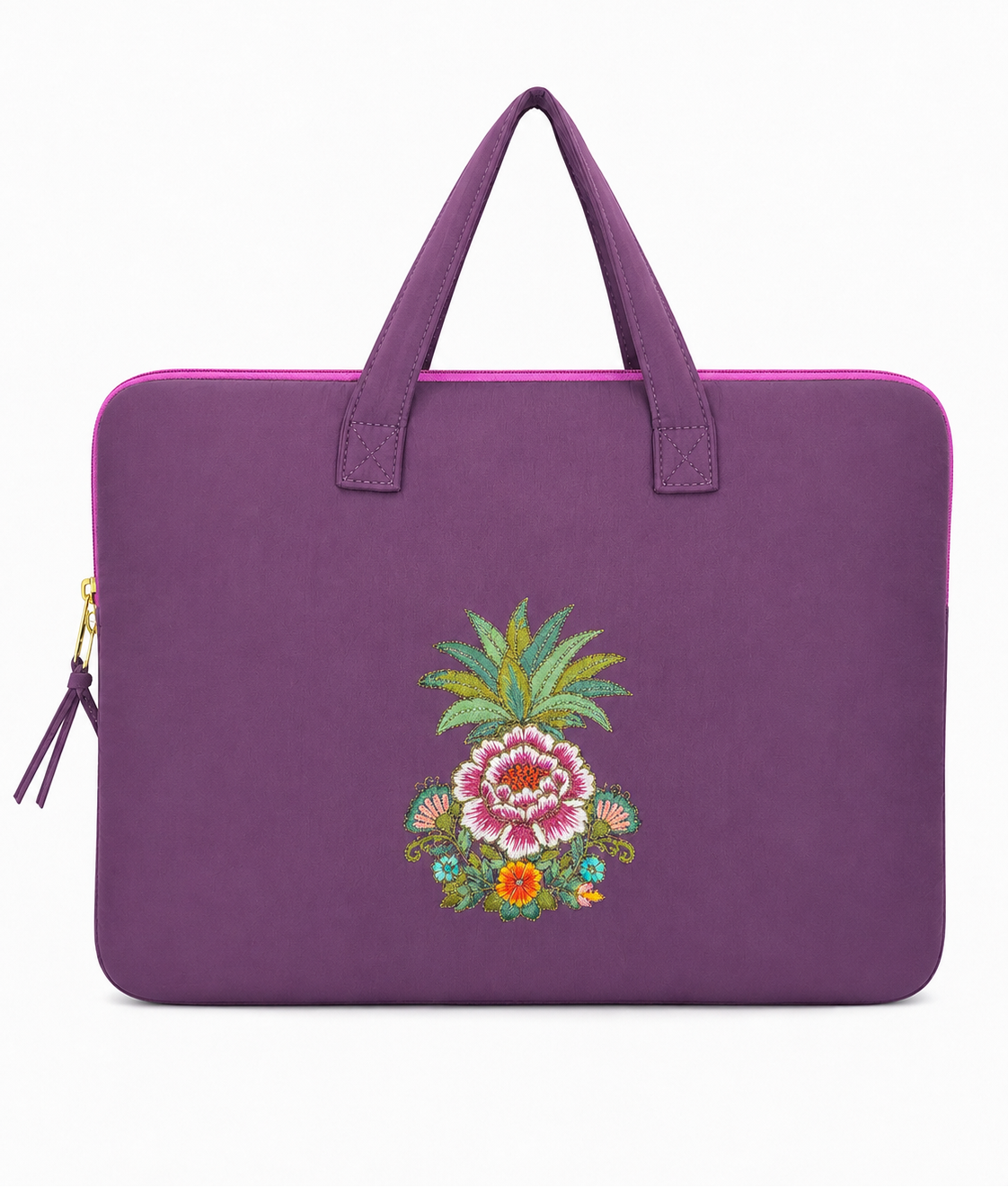 (LTBPELB-PP-PUR) Purple Puffer Pineapple Peony Laptop Bag