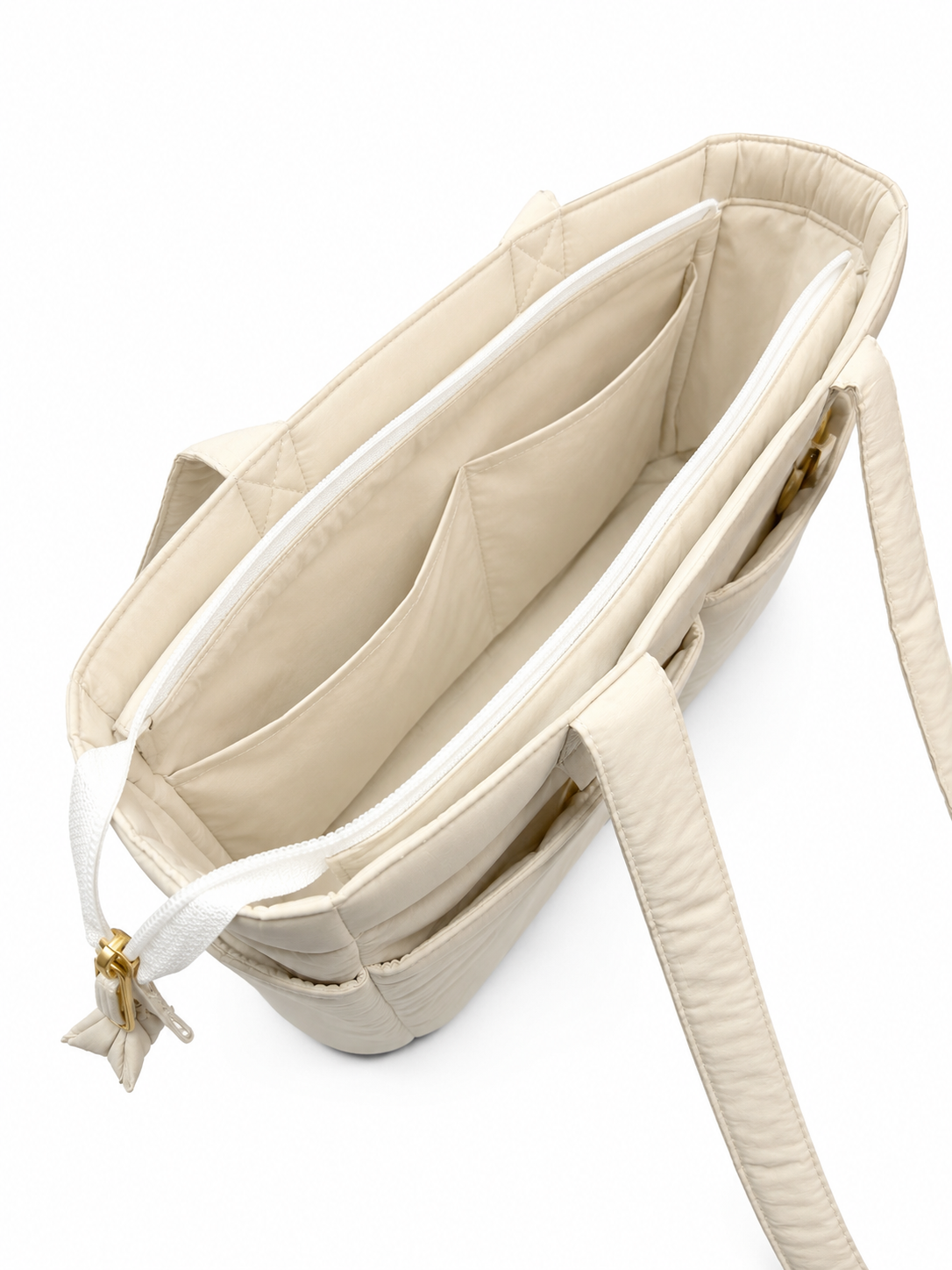 (TTCPEBB-PF-CRM) Cream Puffer Peony Flower Embroidery Boston Bag