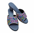 (HBLU-ORPUR) Blue Heels - Purple Beaded Orchid