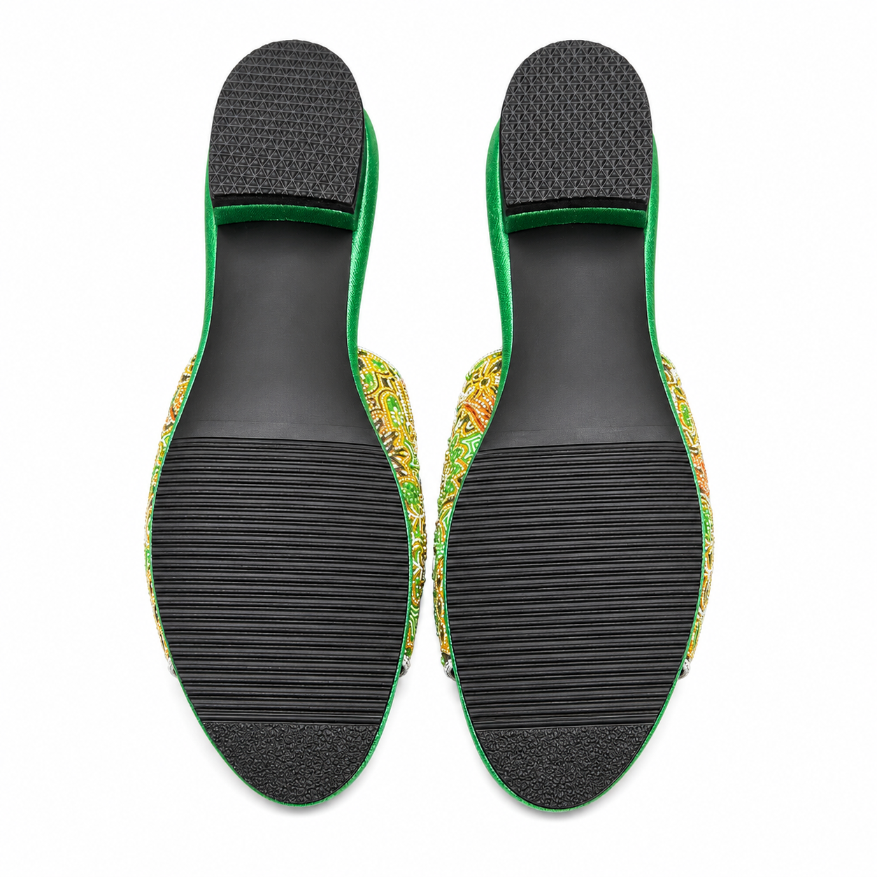 (FG-FLOG) Green Flats - Green Beaded Flower