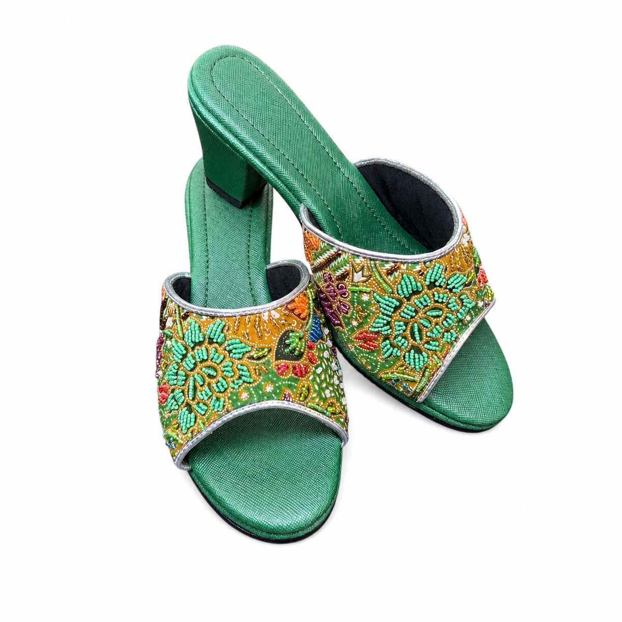 (HG-FLOG) Green Heels - Green Beaded Flower