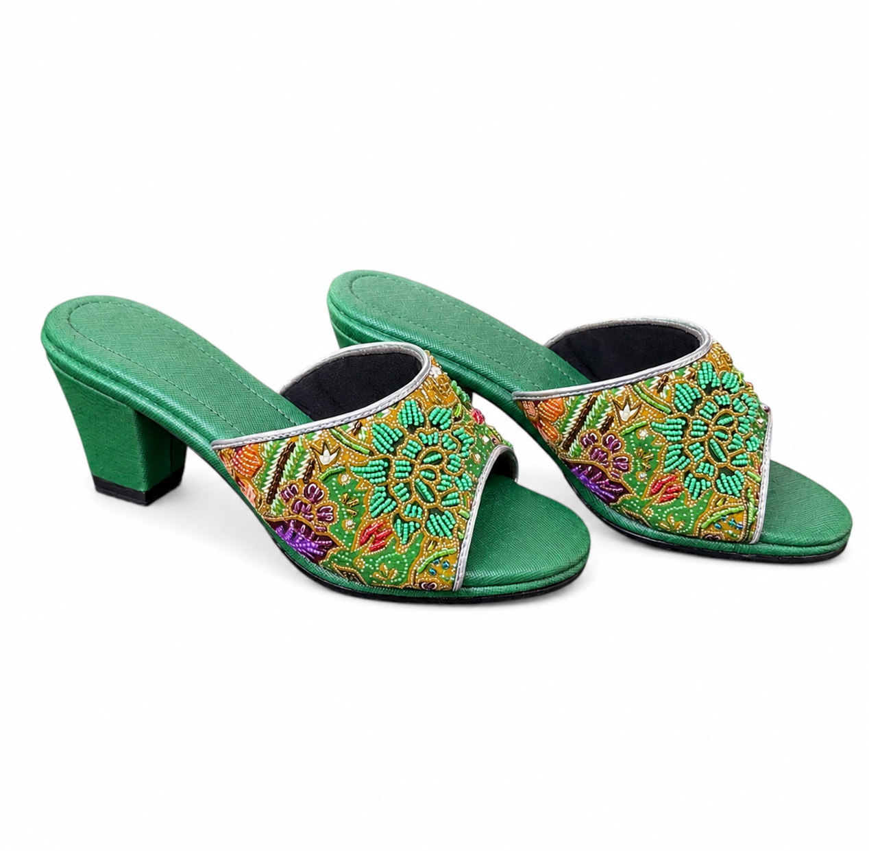 (HG-FLOG) Green Heels - Green Beaded Flower