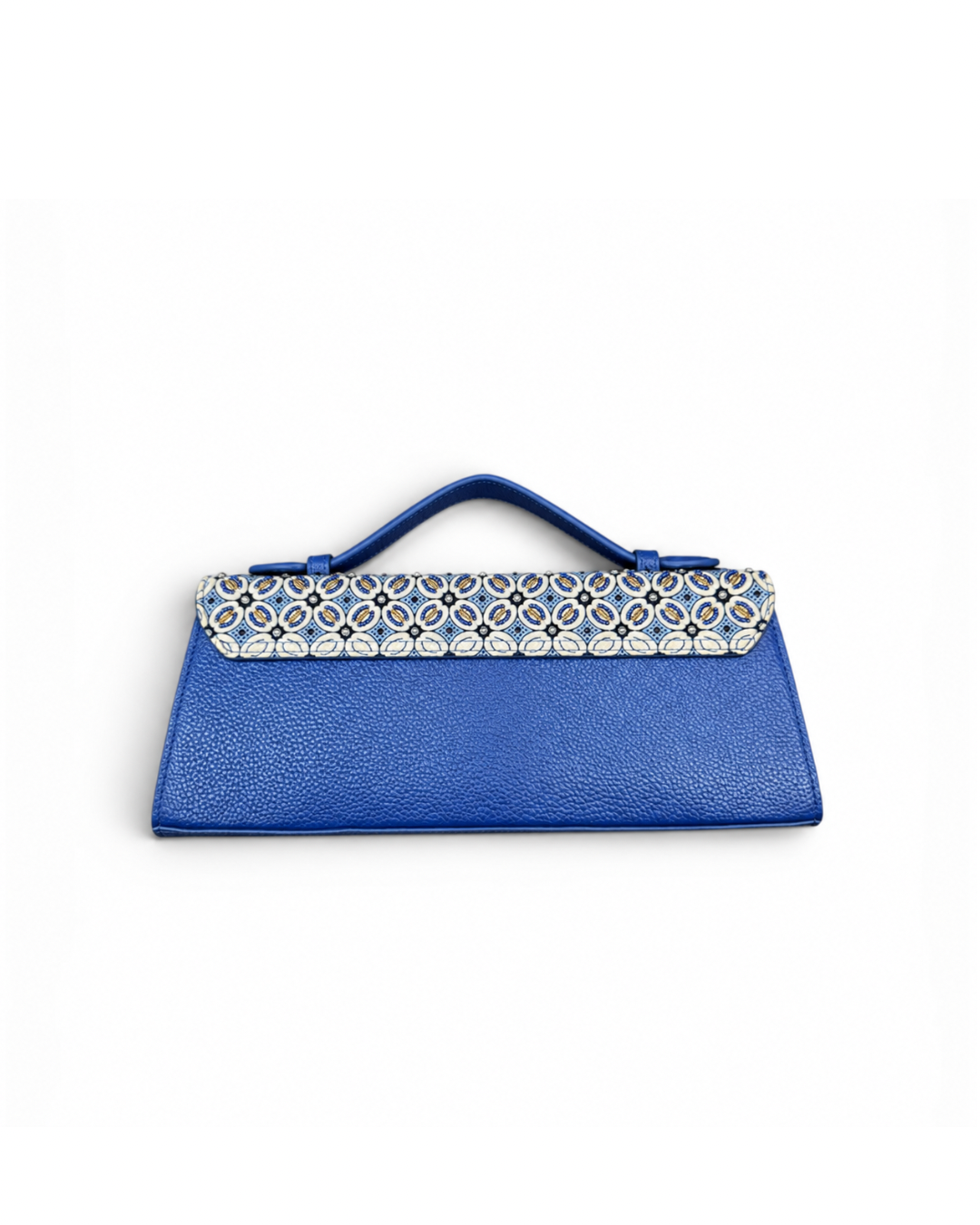 (TTCLTB-BLU-CC) Blue Leather Trapeze Bag Chinese Coin